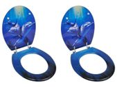 Toilet Seats with Lids 2 pcs MDF Dolphin