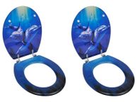 main image for ad Toilet Seats with Lids 2 pcs MDF Dolphin