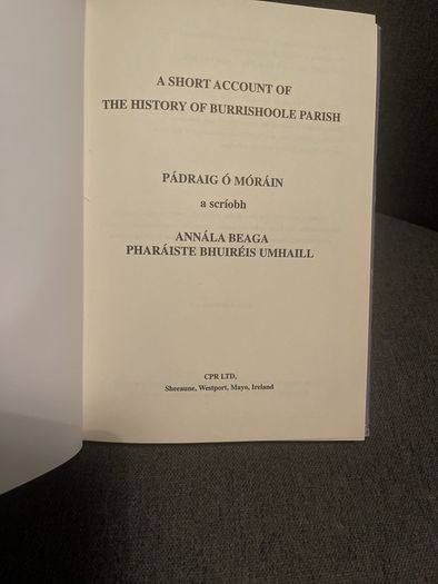 A short account of the history of Burrishoole Parish