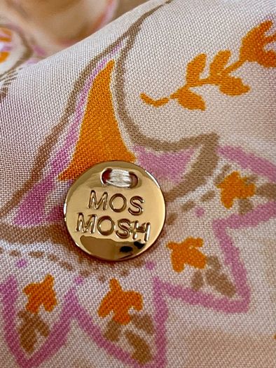 Mos Mosh boho paisley dress XS tiered smock cream pink orange