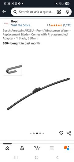 windscreen wiper Bosch aerotwin ar26u
