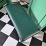 Library footstool Vintage faux racing green fauzx lea5her long footstool Image 5