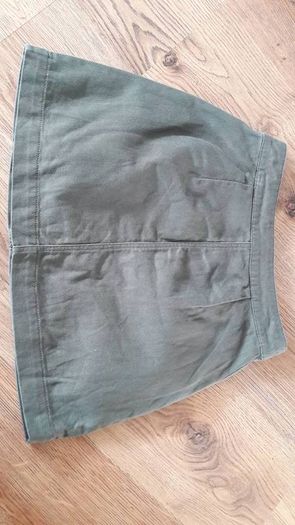 H+M khaki denim mini skirt size uk8
