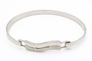 925 Vintage Sterling Silver Diamond Accent Bangle