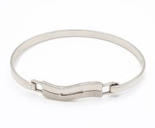 925 Vintage Sterling Silver Diamond Accent Bangle