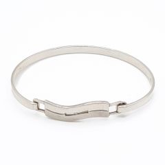 925 Vintage Sterling Silver Diamond Accent Bangle