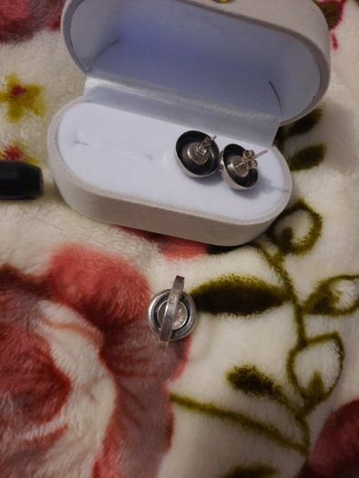 sterling silver matching ring and earrings