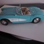 Vintage Burago 1957 Chevolet Corvette Convertible Coupe Baby Blue Image 3