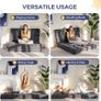 Folding Mattress Double, Comfy Corduroy Foldable Mattress with 15cm Thicken Foam, Tri-Fold Floor Futon Sofa Bed for Guest, 135x190cm Image 4