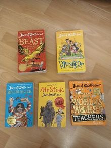 Click here to send this ad to a friend   5 x David Walliams books Ratburger Mr Stink The World's Worst Teachers The Beast of Buckingham Pala e 10e for the lot The Blunders