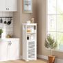 White Storage Cabinet Floor Standing Home Storage Furniture Shelf,Suitable for Toilet Bedroom Kitchen Living Room Image 4