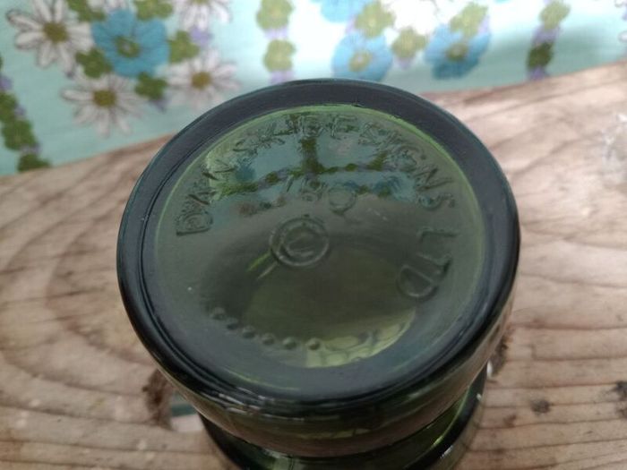 Candlestick,  Dansk Green glass, Danish candleholder