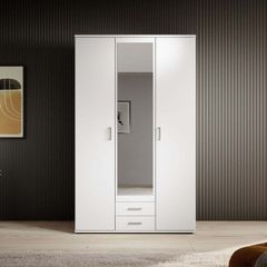 Premium 3-Door Wardrobe with Mirror & Drawers ( Delivery and assembly Free)
