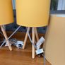 Mustard Yellow Home Decor Set   2x Tripod Lamps, Large Shade & Magazine Holder Image 5