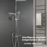 hermostatic Shower Faucet Chrome Bathroom Shower Mixer Set Waterfall Rain Shower System Bathtub Faucet Taps Image 2