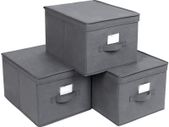 _Folding Storage Box with Lid, 40 x 30 x 25 cm, Pack of 3