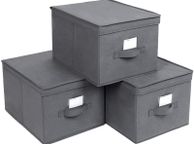 main image for ad _Folding Storage Box with Lid, 40 x 30 x 25 cm, Pack of 3
