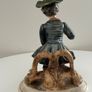 Large Vintage Italian Capodimonte Style Figurine. Hand Finished. Seated Gentleman with Pipe.  31cm . Made in Italy Image 4