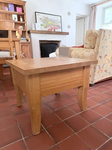 Free Solid Wood Square Side Table with Drawer