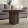 Modern Round Coffee Table 60cm White Marble Effect Top with Metal Base Image 2