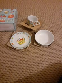 Sweet Treet 3 pc Kids plate,bowl and cup set