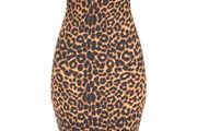 Leopard Print Strappy Cup Detail Midi Dress