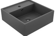 Luxury Basin Overflow Square Matt Dark Grey 41x41 cm Ceramic