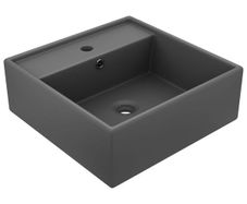 Luxury Basin Overflow Square Matt Dark Grey 41x41 cm Ceramic