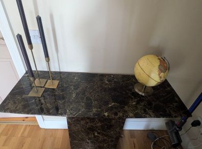 Dark Real Marble Console / Hall Table