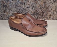 mens BARKER TORQUAY slip on shoes Brown Burnished Calf Size UK 7.5 EU 41.5 moccasin boat shoes