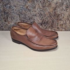 mens BARKER TORQUAY slip on shoes Brown Burnished Calf Size UK 7.5 EU 41.5 moccasin boat shoes