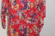 Colours of the world red floral top size UK16 EU44 Postage included
