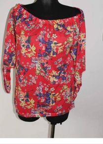 Colours of the world red floral top size UK16 EU44 Postage included
