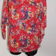 Colours of the world red floral top size UK16 EU44 Postage included