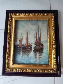 Original 1953 Mid-Century Italian Oil Painting