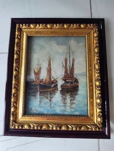 Original 1953 Mid-Century Italian Oil Painting