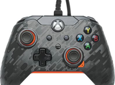 PDP Wired Controller for Xbox / PC (Black & Orange Camo)