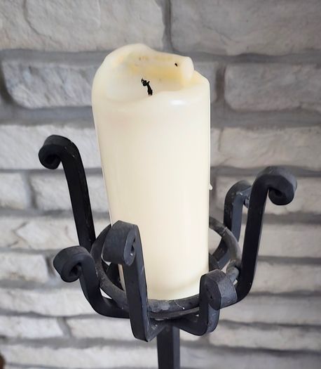 Cast Iron Gothic Candelabra Candlestick
