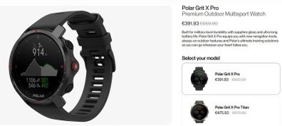 Polar grit X pro watch