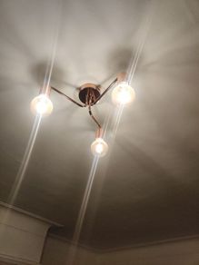 Copper ceiling light. From Next.