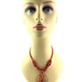 Vintage Red Coral Necklace with Murano glass pendant: Beaded  Necklace Image 6