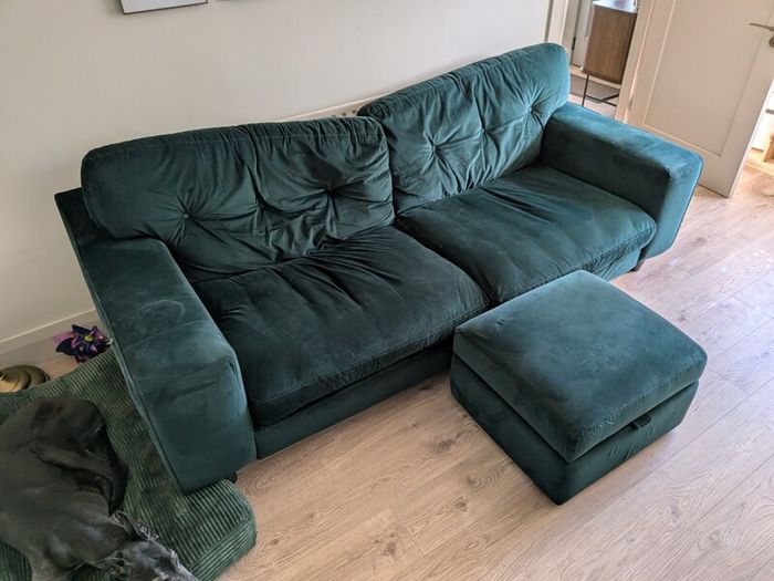 4 seater sofa and footstool