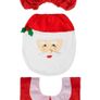 Santa Claus Bath Mat Toilet Seat Cover, 3pcs Christmas Decorations Novelty Lid Seat Cover Water Tank Non-Slip Rug Warmer Toilet Cushion Bathroom Set Decoration Christmas Party (FREE POSTAGE) Image 2