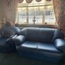 Reduced to sell .Two seater and armchair  , leather. Image 4