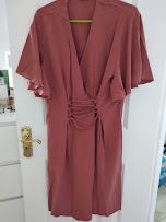 Lace Up Flared Sleeve Dress