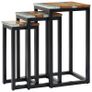 Nesting Tables 3 pcs Solid Teak Wood and Polyresin Image 9