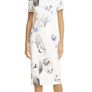 Ted Baker White Floral Bodycon Bardot Dress Off Shoulder Size 1/8UK/36EU Image 7
