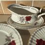Vintage Royal Stafford "Roses to Remember " 4 Dinner plates & Large Gravy Jug & stand Image 5