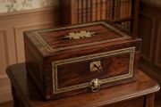 Regency Rosewood Box With Brass Inlay