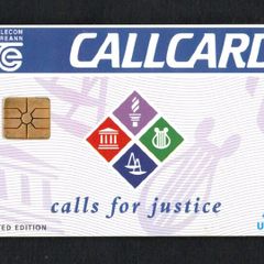 1995 Ireland 5 unit Paul W Tracey Solicitors "Calls for Justice" Limited Edition (Gemplus GEM1) Call Card Used. Telecom Eireann card number 1090.